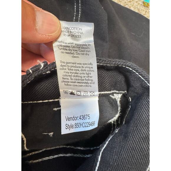 PACSUN 90's Boyfriend Carpenter Jeans/Pants size women's 24; Black; NWT! - Picture 5 of 13